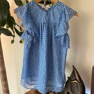 Revolve Sabina Musayev Caribbean chiffon Malaga Top in Blue Print
Rare!
